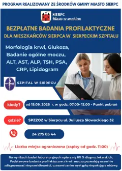 Bezpłatne badania profilaktyczne w Sierpcu