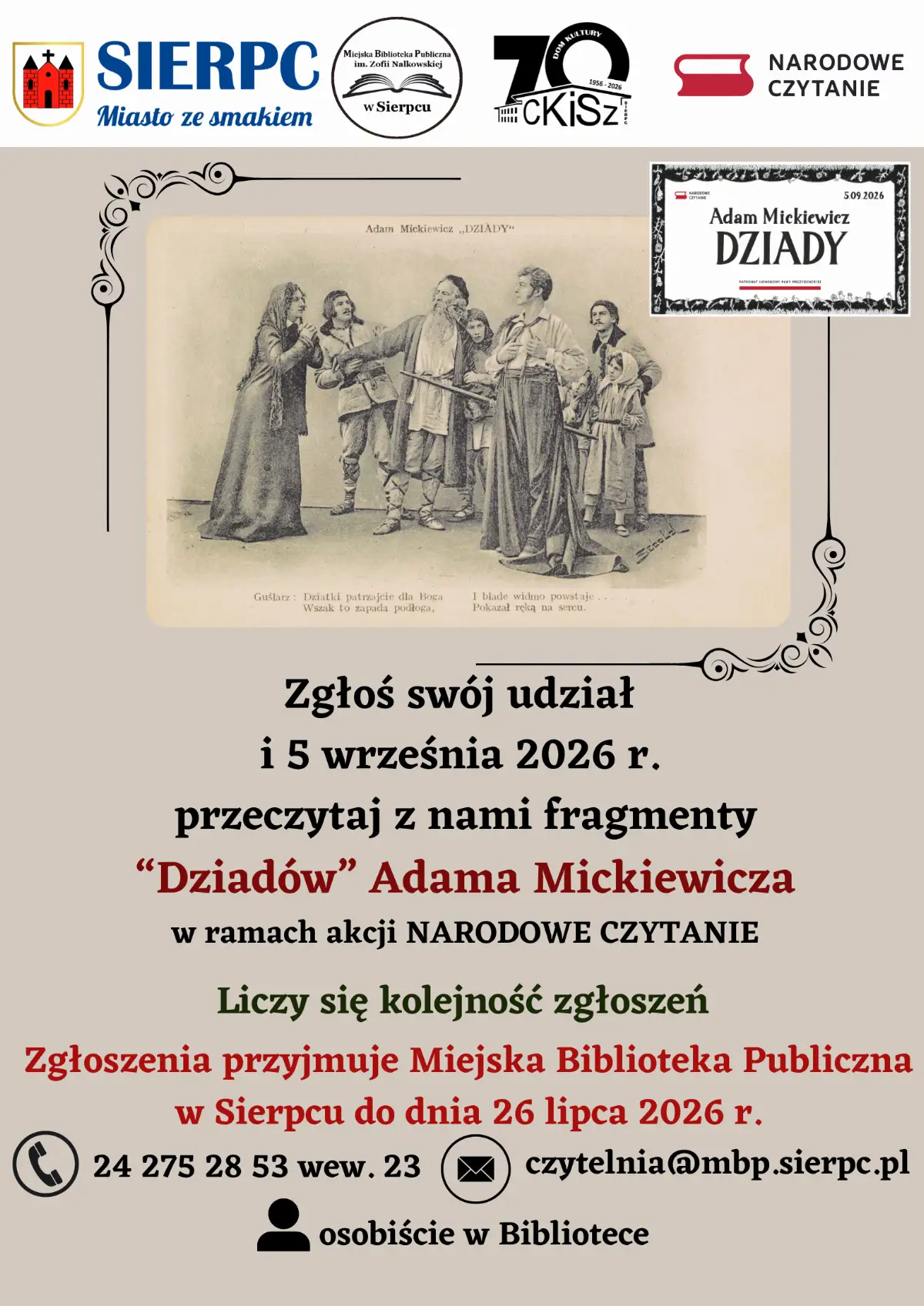 Narodowe Czytanie 2026 w Sierpcu