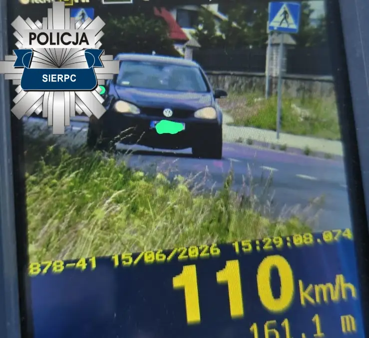 Dwa przypadki rażącego przekroczenia prędkości w Sierpcu - zatrzymane prawa jazdy
