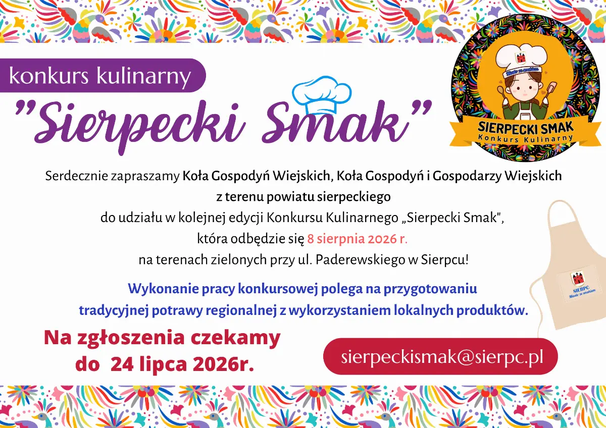 Konkurs Kulinarny „Sierpecki Smak” 2026 - zaproszenie do udziału